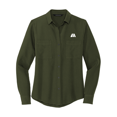 Mercer+Mettle® Women's Stretch Crepe Long Sleeve Camp Blouse - MM2013